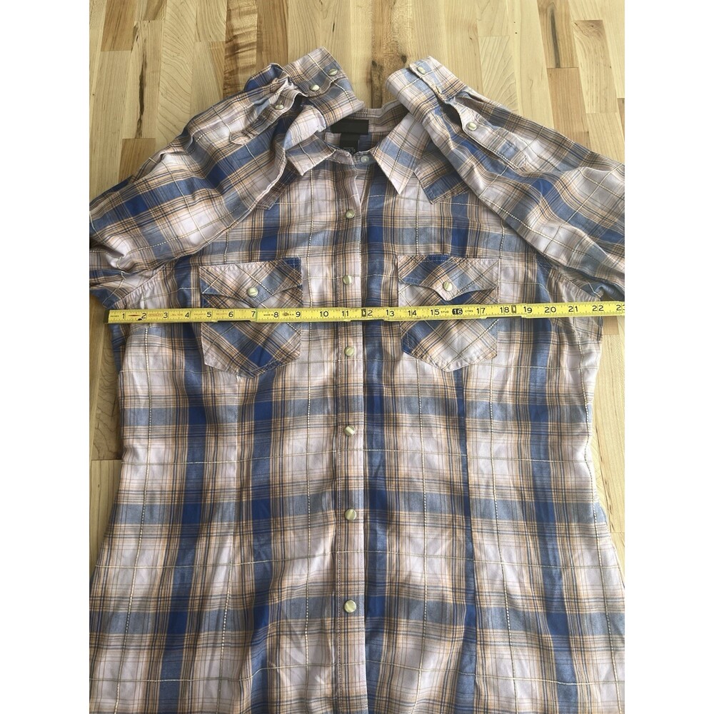 Wrangler Retro Women's Long Sleeve Western Snap Shirt Pink Purple Plaid XL - Picture 6 of 9